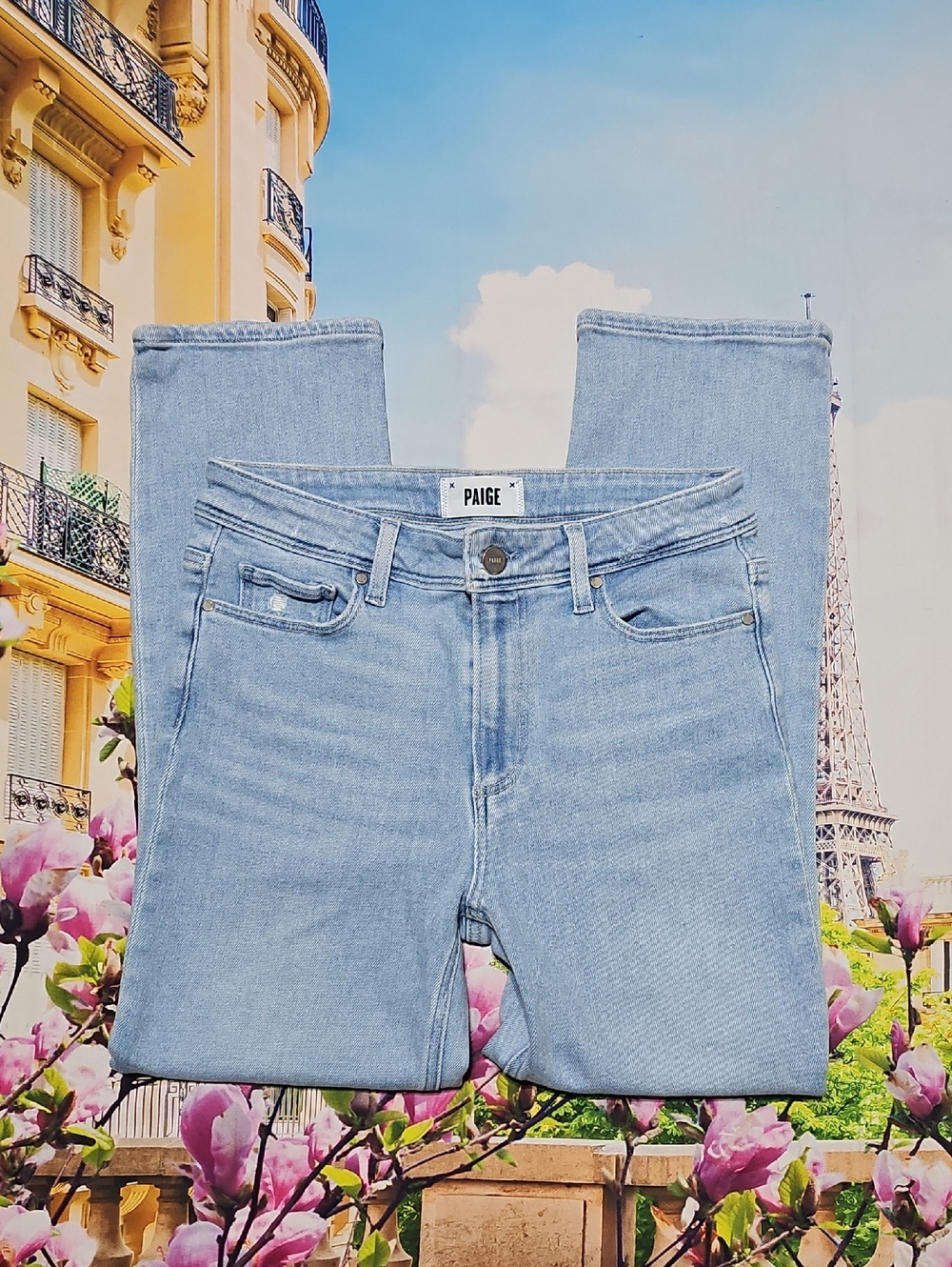 Paige Cindy Crop Blue High Waisted Jeans‎ Size 27